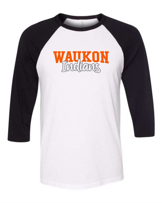 Waukon Indians - 3/4 Sleeve Baseball Tee