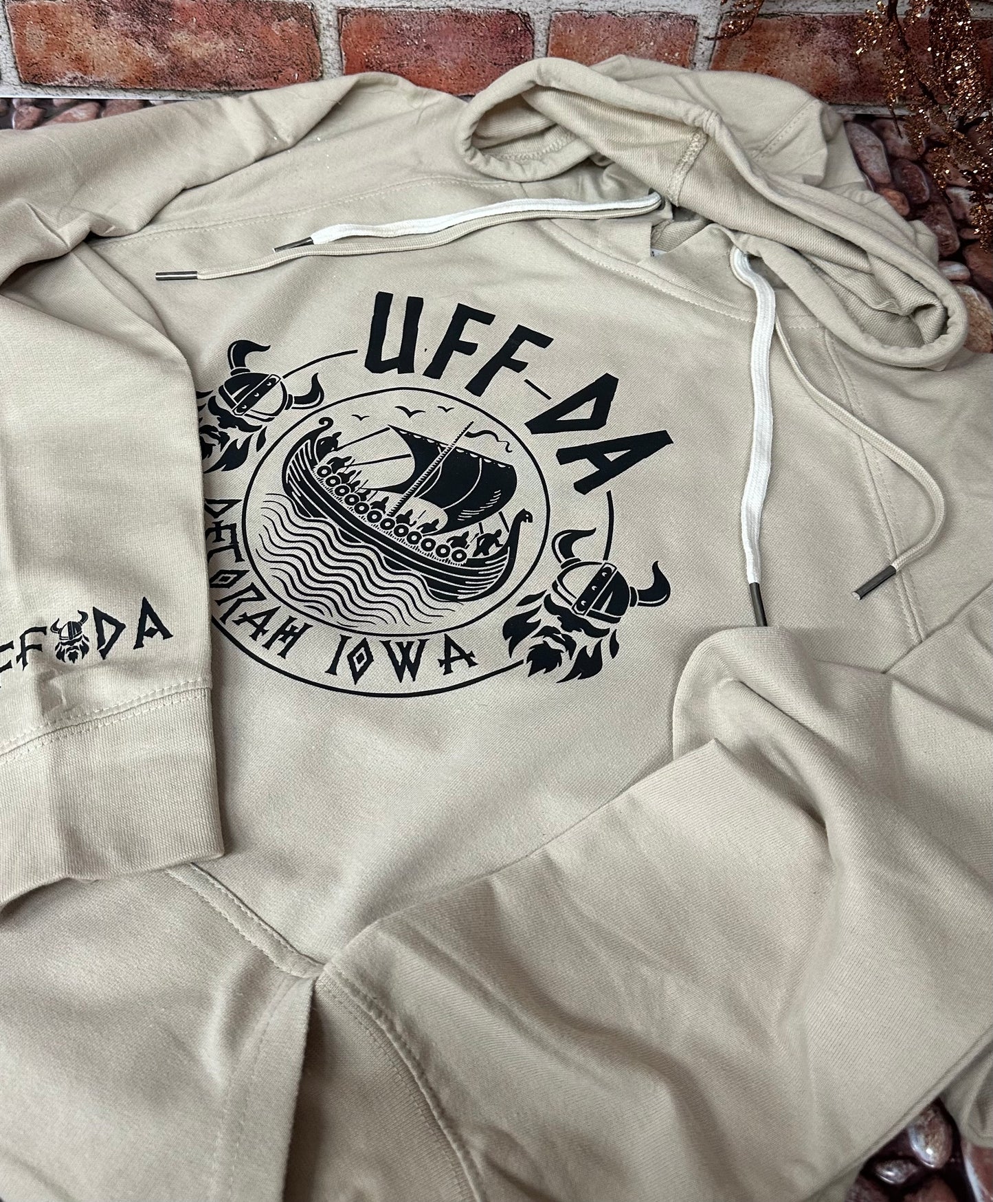 UFF-DA VIKING SHIP - Independent Trading Co. - Lightweight Hooded Sweatshirt